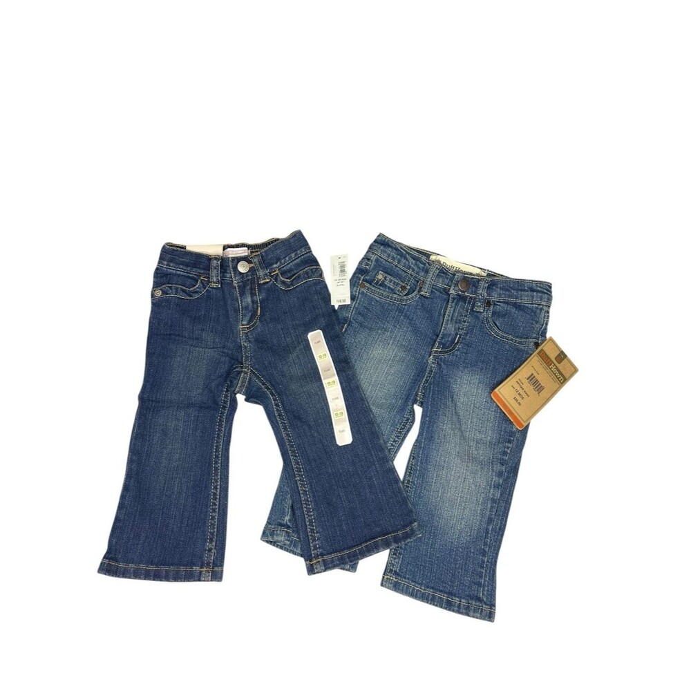 Old Navy & Ruff Hewn Lot of 2 Pairs of Baby Girl Denim Jeans 12 months New